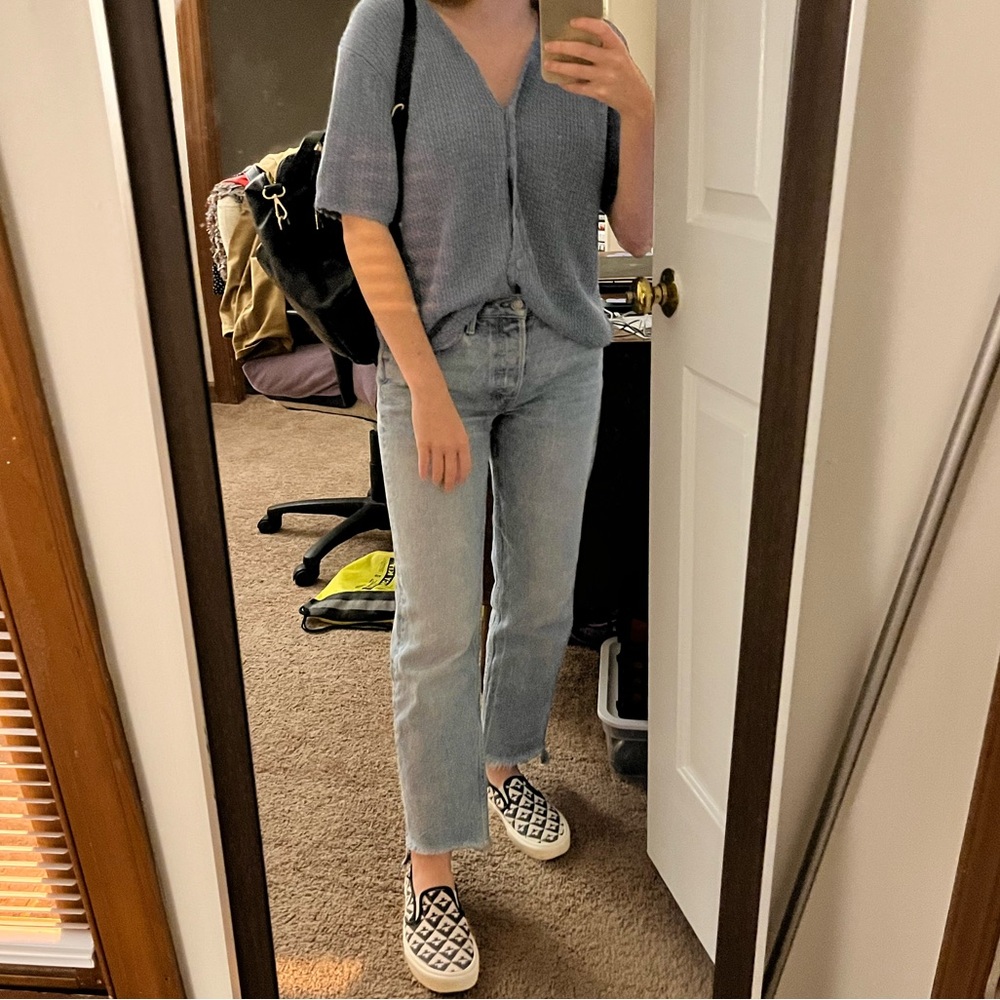 Sag Harbor grey-blue sweater shirt